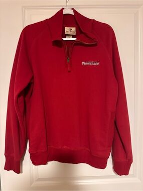WINNEBAGO Men's Red Zip-Up Quarter Sweatshirt w/ pockets